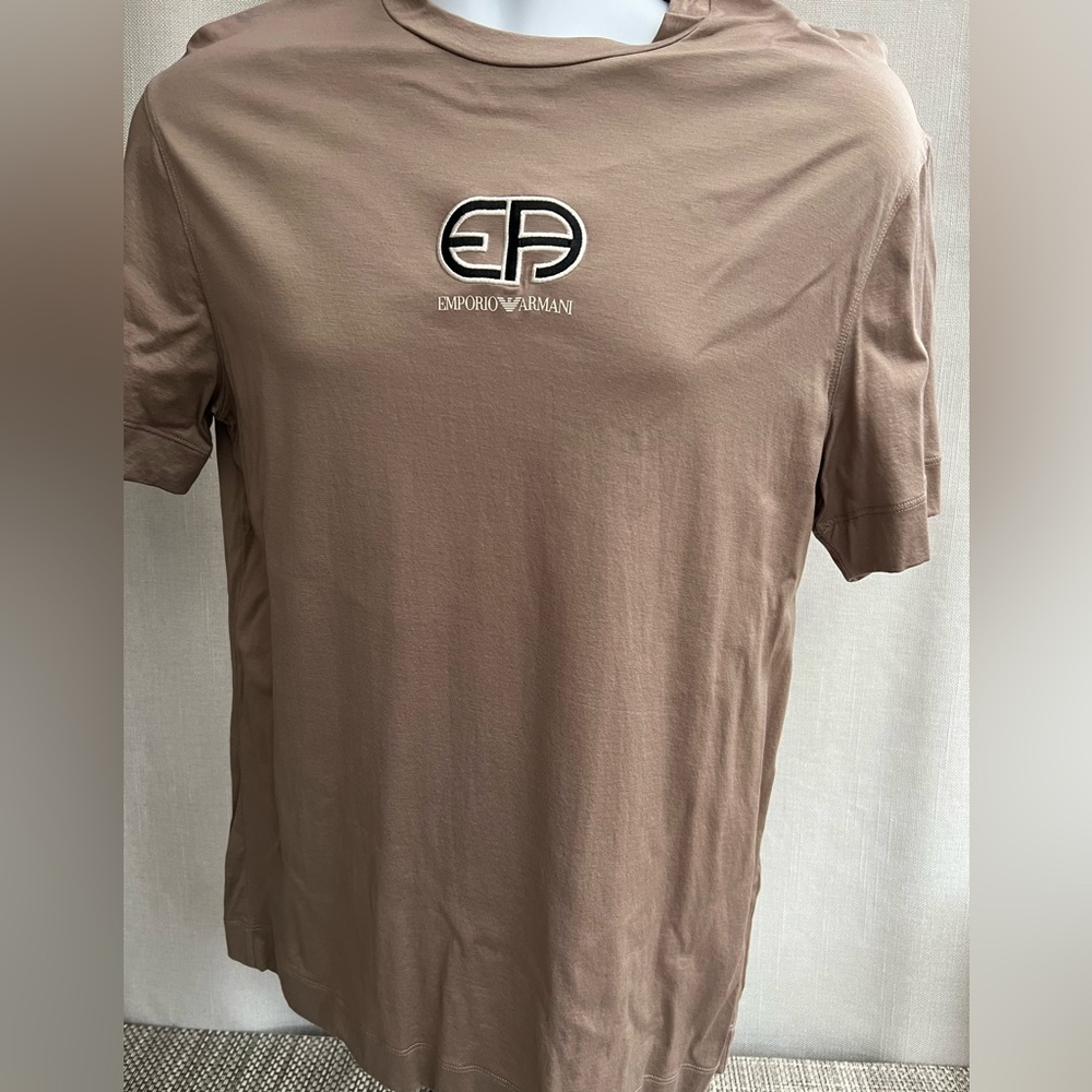 Men's "Emporio Armani" Tan T-Shirt - Picture 1 of 6